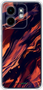 Силикон с усиленными углами чехол Черно-оранжевая абстракция для Infinix Smart 9 - 5340sp-3809 изображение 