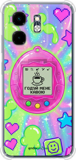 Силикон с усиленными углами чехол Y2K Aesthetic Retro Pet: Годуй мене кавою для Infinix Hot 50i - 6784sp-3965 изображение 