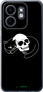 Силиконовый чехол С изображением кота и черепа для Infinix Smart 9 - 6491u-3809 изображение 