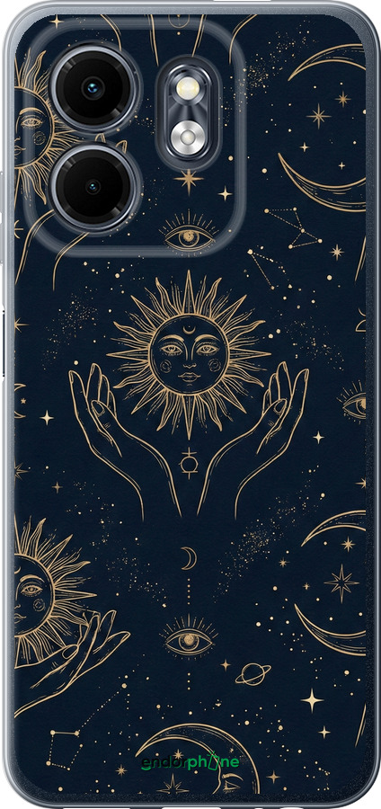 Силиконовый чехол Celestial Harmony: Sun & Moon Gold Mystic Pattern для Infinix Smart 9 - 6778u-3809 изображение 