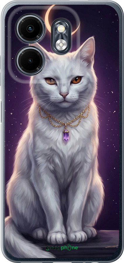 Силиконовый чехол Mystic White Cat Gothic Dark Purple Gold для Infinix Smart 9 - 6805u-3809 изображение 