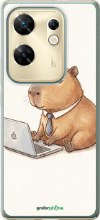 Силиконовый чехол 'Funny Capybara CEO Working' для Infinix Zero 30 4G изображение 1