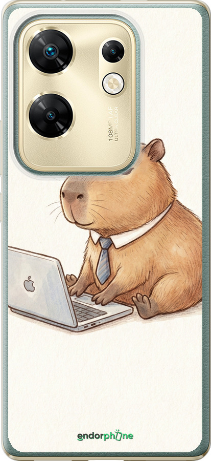 Силиконовый чехол Funny Capybara CEO Working для Infinix Zero 30 4G - 6777u-3413 изображение 