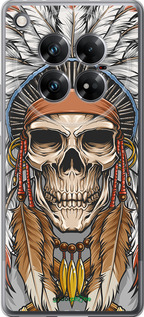 Силиконовый чехол Череп индейца для Infinix Zero 40 5G - 4032u-3822 изображение 