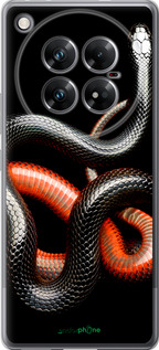 Силиконовый чехол Красно-черная змея на черном фоне для Infinix Zero 40 5G - 4063u-3822 изображение 