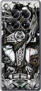 Силиконовый чехол Тату Викинг для Infinix Zero 40 5G - 4098u-3822 изображение 