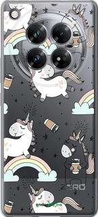 Силиконовый чехол Единорог и кофе для Infinix Zero 40 5G - 4661u-3822 изображение 