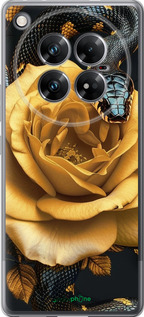 Силиконовый чехол Black snake and golden rose для Infinix Zero 40 5G - 6068u-3822 изображение 