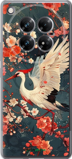 Силиконовый чехол Сакура и аист для Infinix Zero 40 5G - 6108u-3822 изображение 