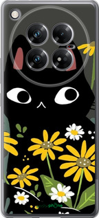 Силиконовый чехол Черный кот с цветами для Infinix Zero 40 5G - 6448u-3822 изображение 