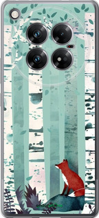 Силиконовый чехол Лис в зелёном лесу для Infinix Zero 40 5G - 6547u-3822 изображение 