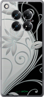 Силиконовый чехол Цветы на чёрно-белом фоне для Infinix Zero 40 5G - 840u-3822 изображение 