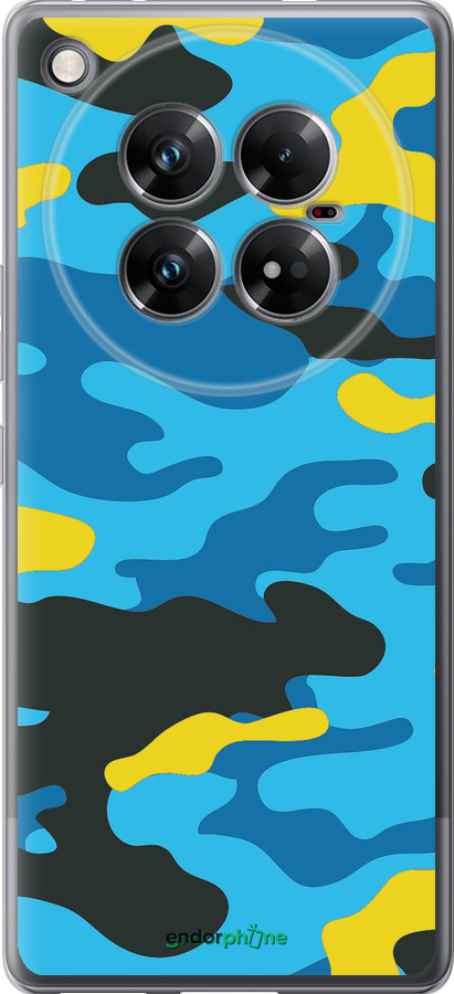 Силиконовый чехол Желто-голубой камуфляж для Infinix Zero 40 5G - 1084u-3822 изображение 
