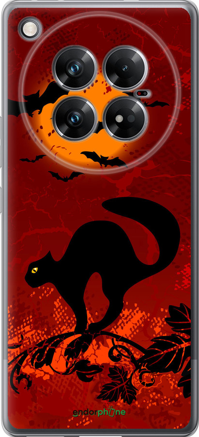 Силиконовый чехол Чёрная кошка под луной для Infinix Zero 40 5G - 1190u-3822 изображение 