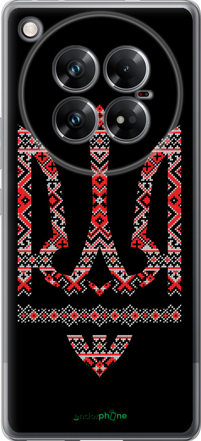 Силиконовый чехол Герб - вышиванка на черном фоне для Infinix Zero 40 5G - 1196u-3822 изображение 
