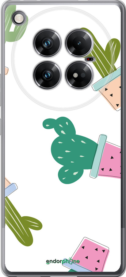 Силиконовый чехол Кактусы в горшочках для Infinix Zero 40 5G - 3968u-3822 изображение 