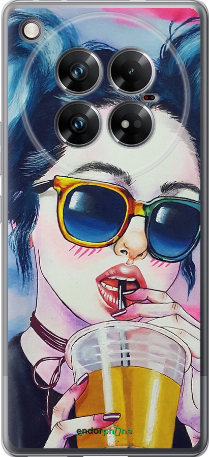 Силиконовый чехол Арт-девушка в очках для Infinix Zero 40 5G - 3994u-3822 изображение 