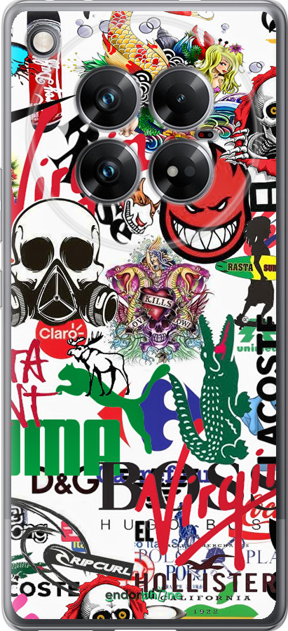 Силиконовый чехол Many different logos для Infinix Zero 40 5G - 4022u-3822 изображение 