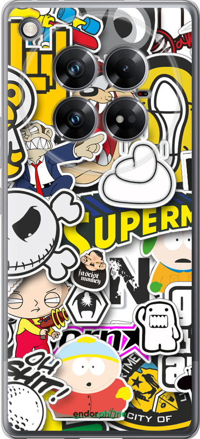 Силиконовый чехол Popular logos для Infinix Zero 40 5G - 4023u-3822 изображение 