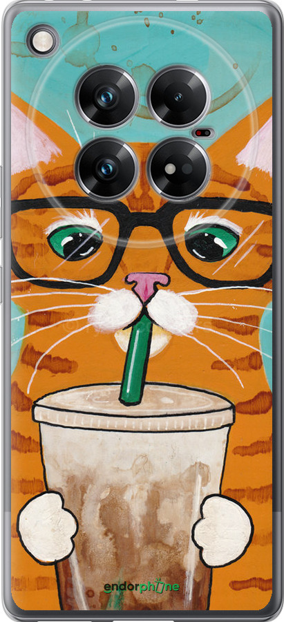 Силиконовый чехол Зеленоглазый кот в очках для Infinix Zero 40 5G - 4054u-3822 изображение 