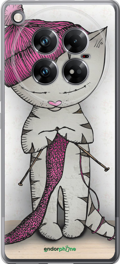Силиконовый чехол Кошка рукодельница для Infinix Zero 40 5G - 4056u-3822 изображение 
