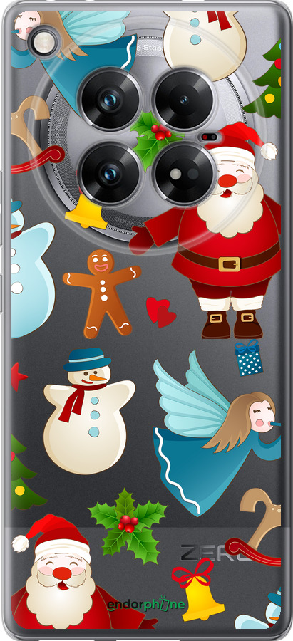 Силиконовый чехол Новогодний 1 для Infinix Zero 40 5G - 4614u-3822 изображение 