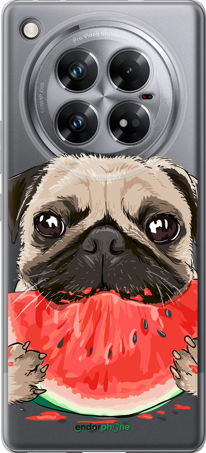 Силиконовый чехол Мопс и арбуз для Infinix Zero 40 5G - 4665u-3822 изображение 