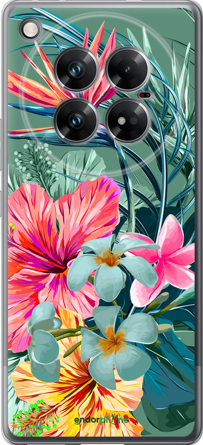 Силиконовый чехол Тропические цветы v1 для Infinix Zero 40 5G - 4667u-3822 изображение 