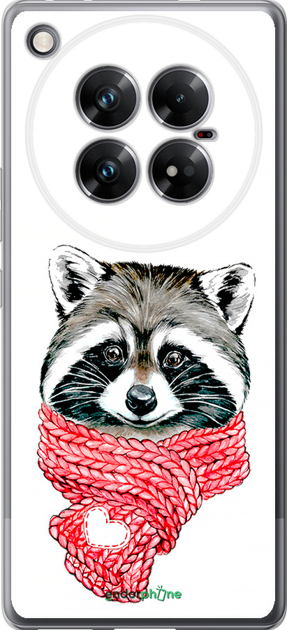 Силиконовый чехол Енот в шарфе для Infinix Zero 40 5G - 4688u-3822 изображение 