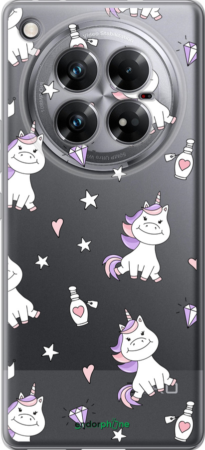 Силиконовый чехол Единорожка v2 для Infinix Zero 40 5G - 4703u-3822 изображение 