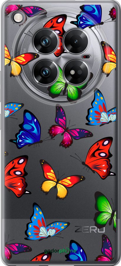 Силиконовый чехол Красочные мотыльки для Infinix Zero 40 5G - 4761u-3822 изображение 