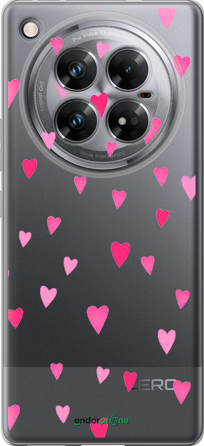 Силиконовый чехол Сердечки 2 для Infinix Zero 40 5G - 4763u-3822 изображение 