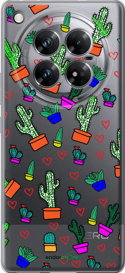 Силиконовый чехол Кактусы 4 для Infinix Zero 40 5G - 4856u-3822 изображение 