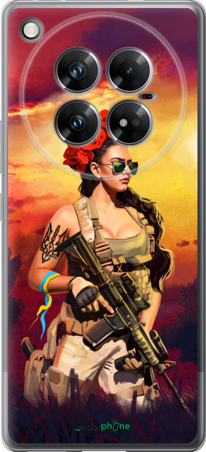 Силиконовый чехол Украинка с оружием для Infinix Zero 40 5G - 5316u-3822 изображение 