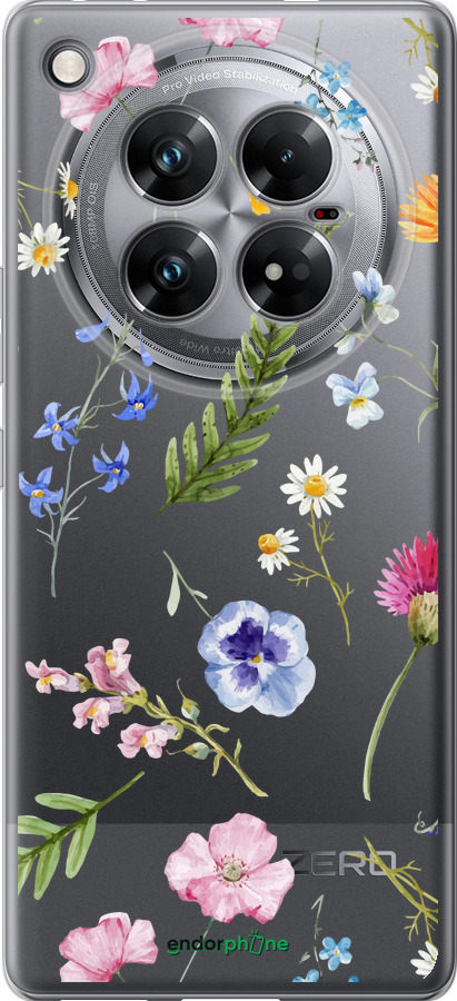 Силиконовый чехол Цветочный фон v2 для Infinix Zero 40 5G - 5472u-3822 изображение 