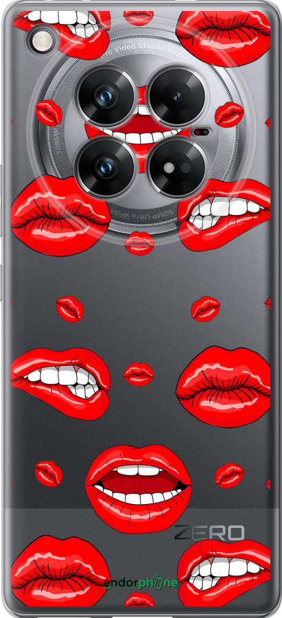 Силиконовый чехол Губы v3 для Infinix Zero 40 5G - 5477u-3822 изображение 