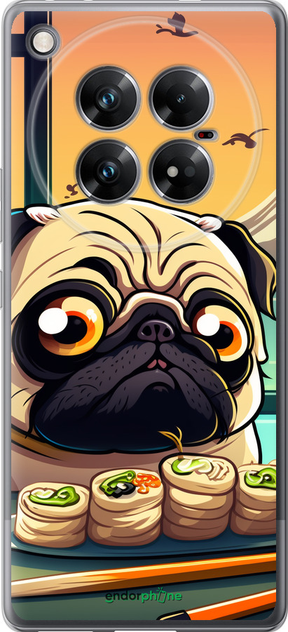 Силиконовый чехол Мопс и суши для Infinix Zero 40 5G - 5588u-3822 изображение 