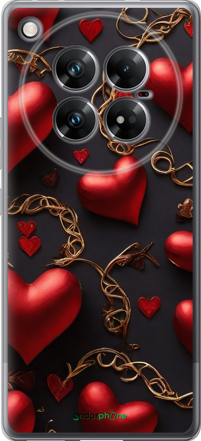 Силиконовый чехол Сердечки для Infinix Zero 40 5G - 5831u-3822 изображение 