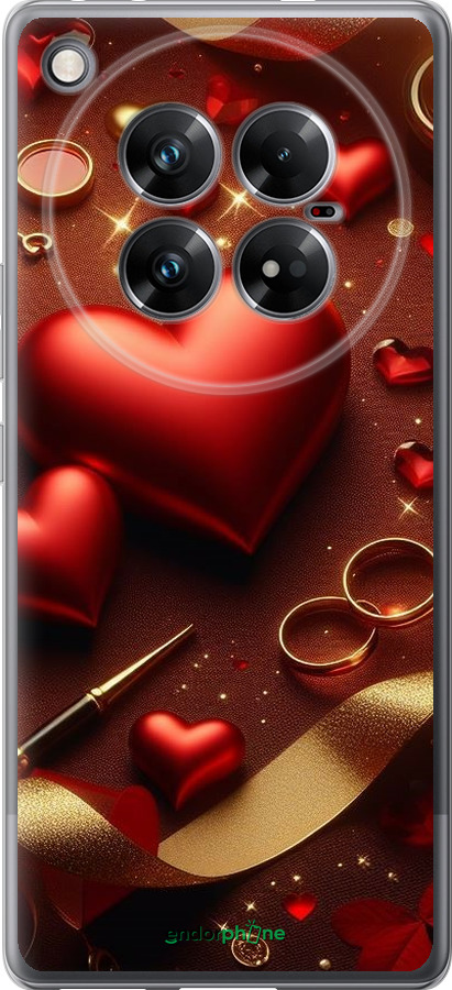 Силиконовый чехол Сердечки v3 для Infinix Zero 40 5G - 5833u-3822 изображение 