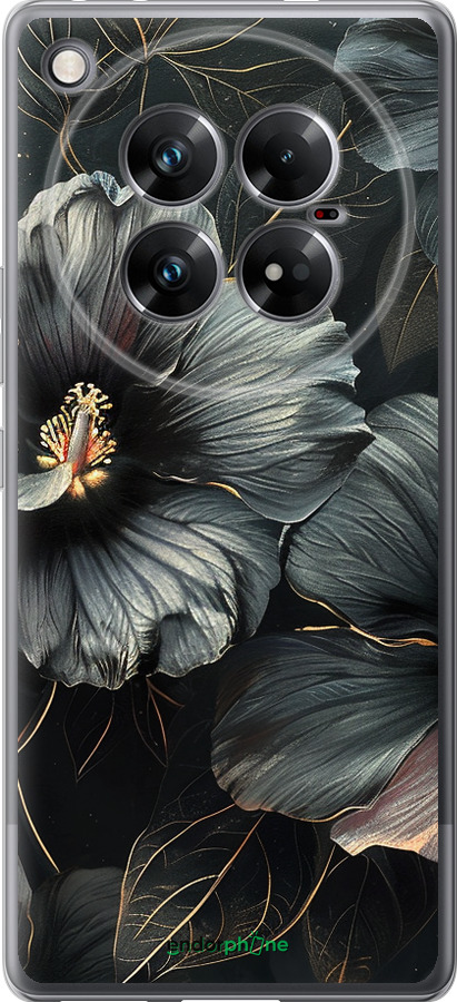 Силіконовий чехол Чорні квіти для Infinix Zero 40 5G - 6031u-3822 изображение 