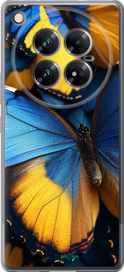 Силиконовый чехол Желто-голубые бабочки для Infinix Zero 40 5G - 6046u-3822 изображение 