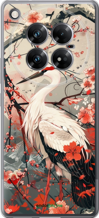 Силиконовый чехол Аист в цвету сакуры для Infinix Zero 40 5G - 6109u-3822 изображение 