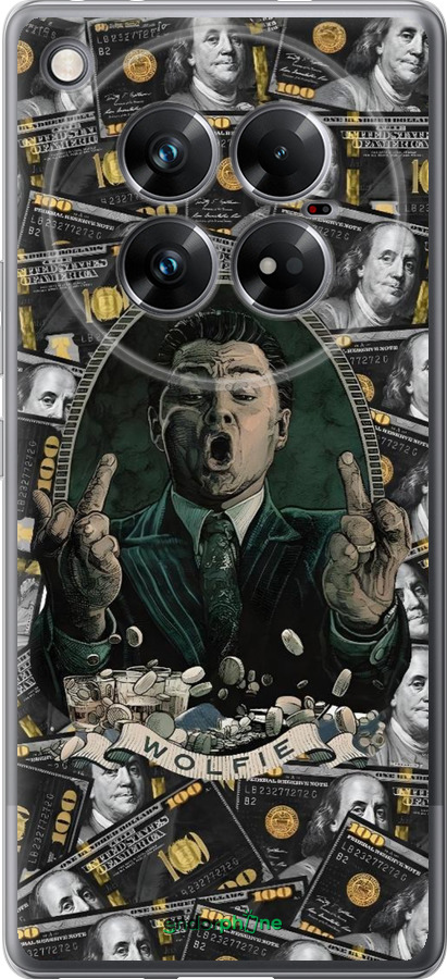 Силиконовый чехол Волк с валл стрит для Infinix Zero 40 5G - 6287u-3822 изображение 