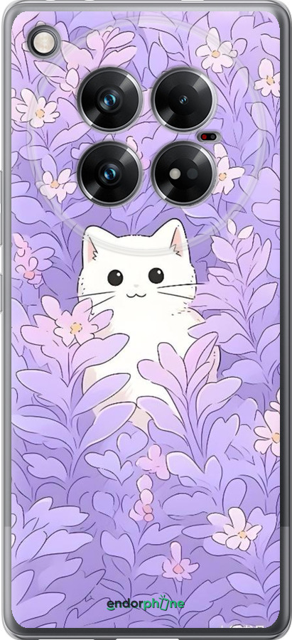 Силиконовый чехол Котик в цветах для Infinix Zero 40 5G - 6390u-3822 изображение 