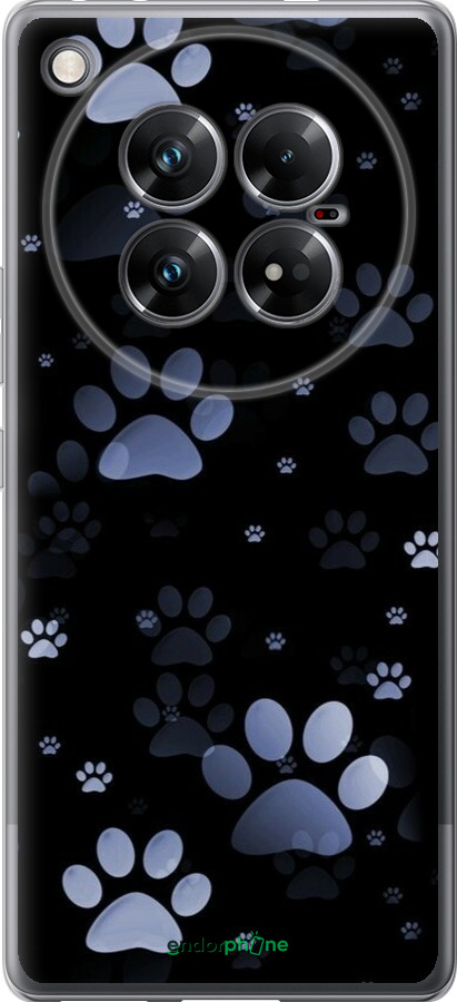 Силиконовый чехол С синими отпечатками лап для Infinix Zero 40 5G - 6441u-3822 изображение 