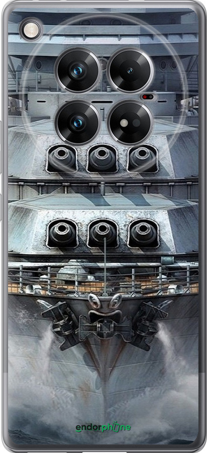 Силиконовый чехол Линкор, world of tanks, wargaming, военный корабль для Infinix Zero 40 5G - 6453u-3822 изображение 