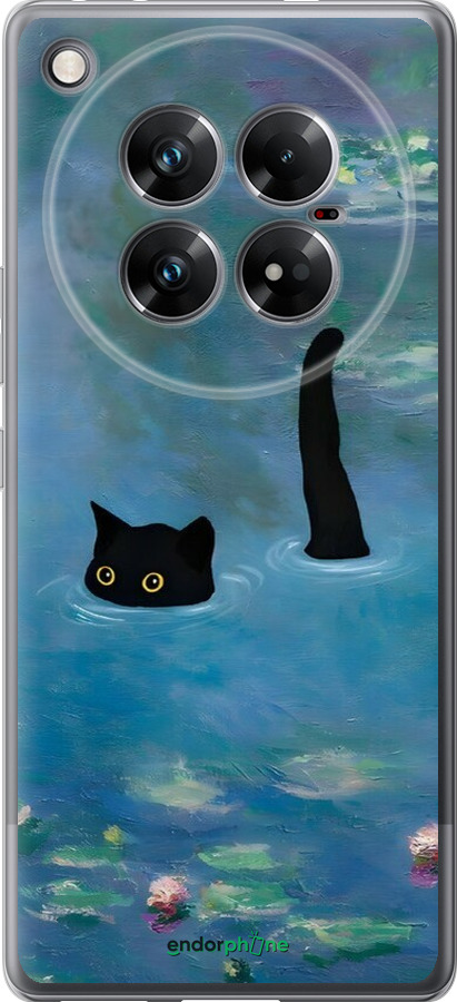 Силиконовый чехол С изображением кота и водяной лилии Monet для Infinix Zero 40 5G - 6519u-3822 изображение 