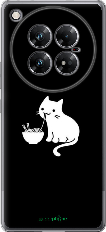 Силиконовый чехол С милым котом на черном фоне для Infinix Zero 40 5G - 6528u-3822 изображение 