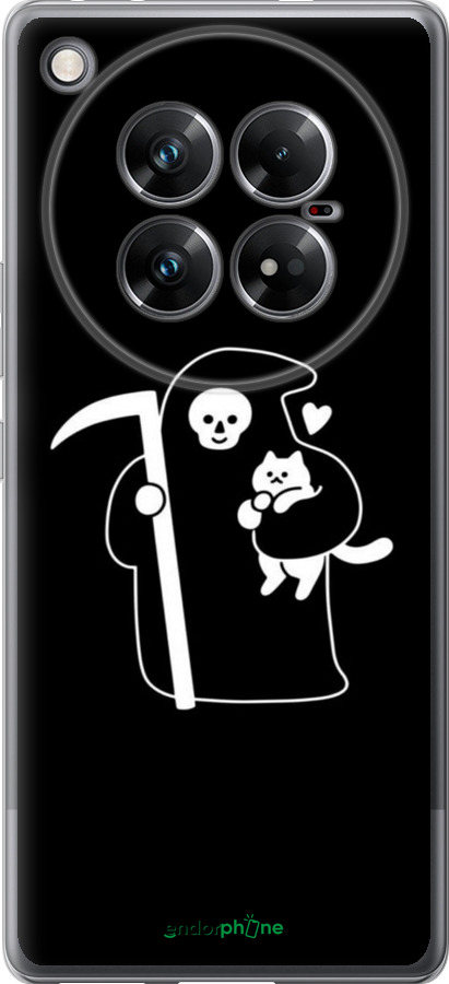 Силиконовый чехол Минималистичный арт: смерть и кошка для Infinix Zero 40 5G - 6529u-3822 изображение 