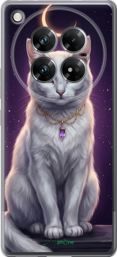 Силиконовый чехол Mystic White Cat Gothic Dark Purple Gold для Infinix Zero 40 5G - 6805u-3822 изображение 